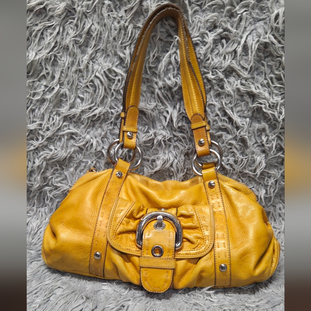 B.Makowsky Mustard Yellow Leather Handbag